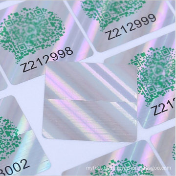 Anti-Counterfeiting Holographic Laser Sticker Label with Qr Code Light Reflective Sheet with Serial Numbers